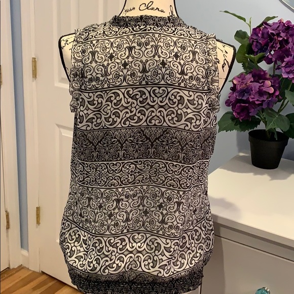 White House Black Market Ruffle Button Up Tank - Picture 3 of 7